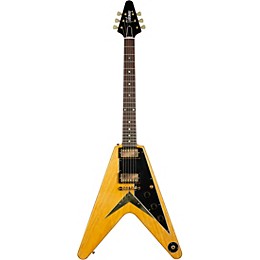 Gibson Custom 1958 Korina Flying V Black Pickguard Electric Guitar Natural