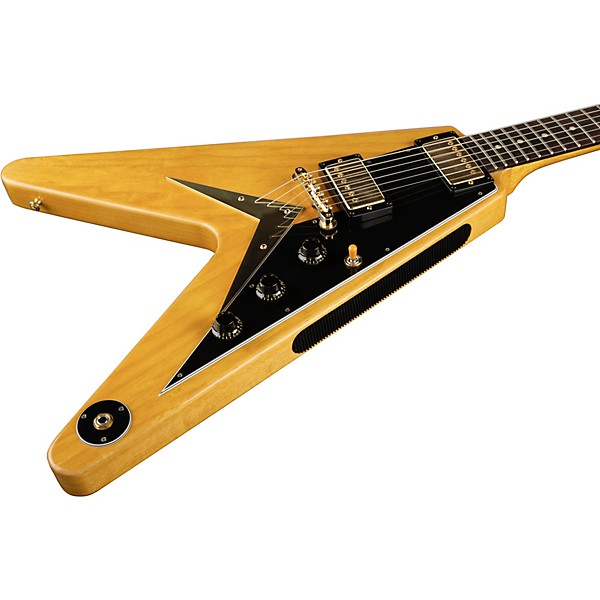 Gibson Custom 1958 Korina Flying V Black Pickguard Electric Guitar Natural