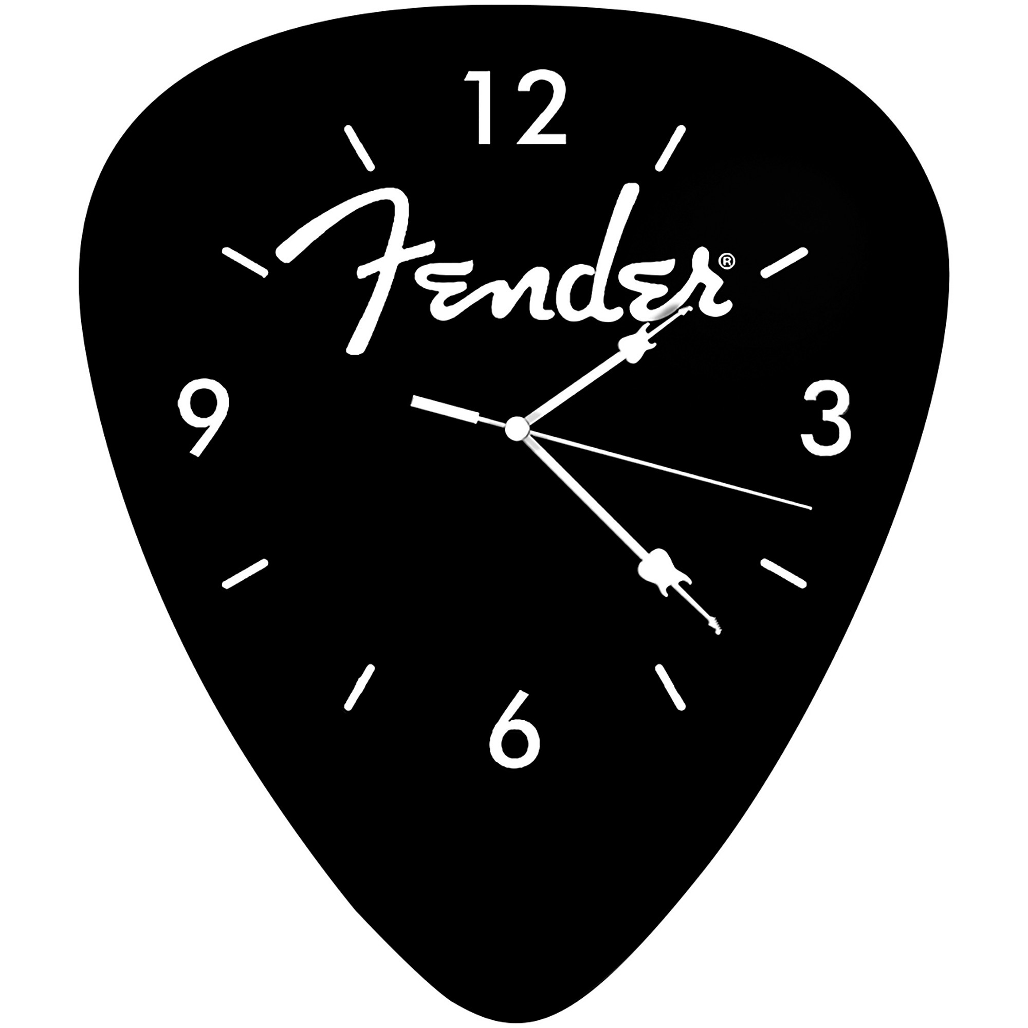 BLACK GUITAR SHAPED PICTURE WALL CLOCK BATTERY OPERATED 