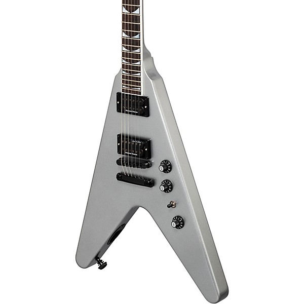 Gibson Dave Mustaine Flying V EXP Electric Guitar Silver Metallic
