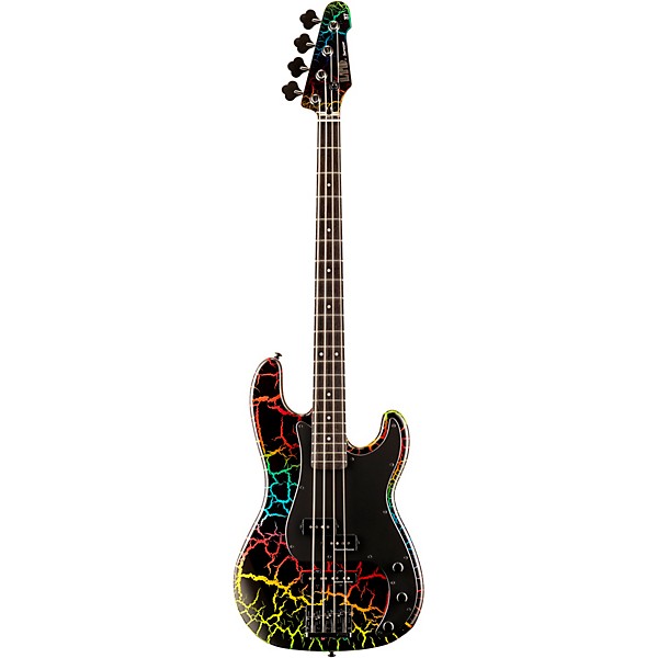 ESP LTD SURVEYOR '87 Electric Bass Rainbow Crackle