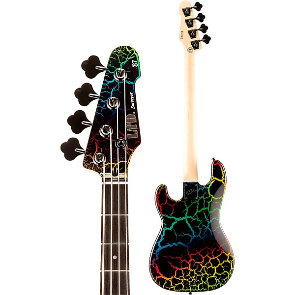 ESP LTD SURVEYOR '87 Electric Bass Rainbow Crackle