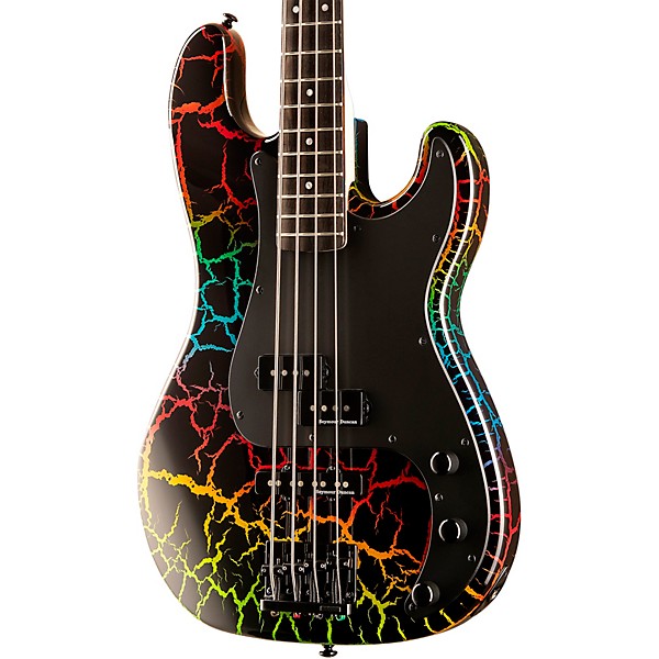 ESP LTD SURVEYOR '87 Electric Bass Rainbow Crackle