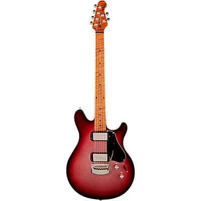 Ernie Ball Music Man Valentine Tremolo Electric Guitar Maroon Sparkle Burst for sale