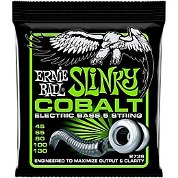 Ernie Ball 2736 Cobalt Regular Slinky 5-String Electric Bass Strings 3 Pack