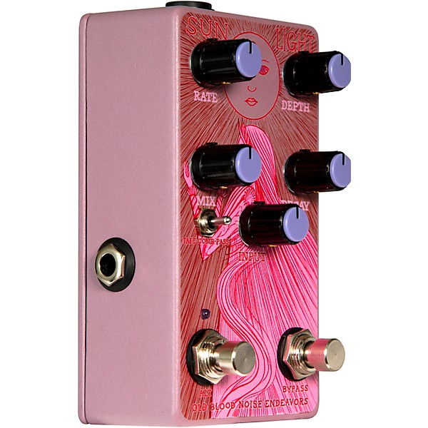 Old Blood Noise Endeavors Sunlight Dynamic Reverb Effects Pedal Purple and Pink
