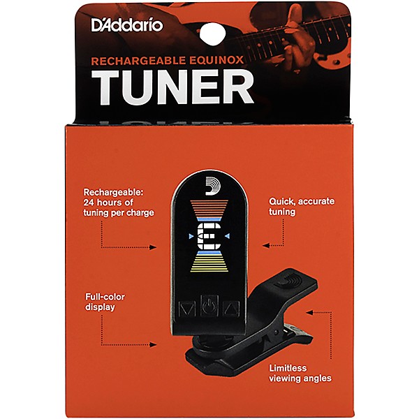 D'Addario Equinox Rechargeable Clip-On Tuner 4-Pack
