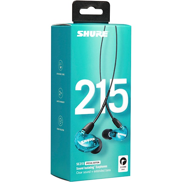 Shure MV7-K USB Microphone and SE215 Earphones Content Creator Bundle Blue