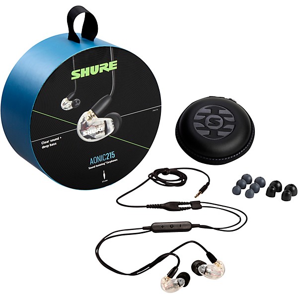 Shure MV7-K USB Microphone and AONIC215 Earphones Content Creator Bundles Clear