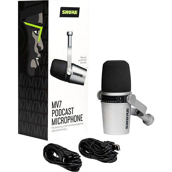 Shure MV7-S USB Microphone and SE215 Earphones Content Creator Bundle Black