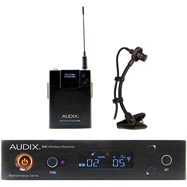 Audix AP41 SAX Wireless Microphone System with R41 Diversity Receiver, B60 Bodypack and ADX20I Clip-on Condenser Microphon...