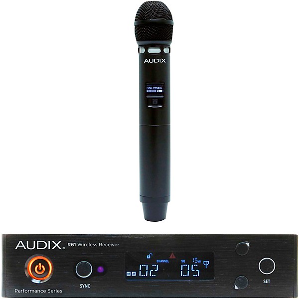 Audix AP61 VX5 Dual Handheld Wireless Microphone System with R61 True Diversity Receiver and H60/VX5 Handheld Transmitter ...