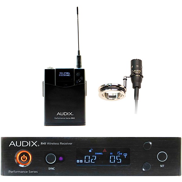 Audix AP41 FLUTE Wireless Microphone System with R41 Diversity Receiver, B60 Bodypack and ADX10FLP Condenser Microphone an...