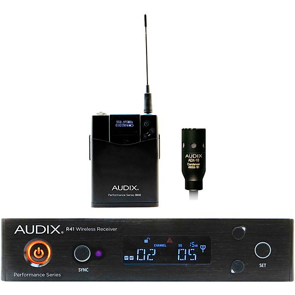 Audix AP41 L10 Wireless Lavalier Microphone System with R41 Diversity Receiver, B60 Bodypack and ADX10 Lavalier Microphone...