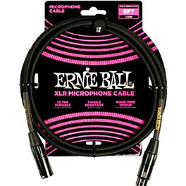 Ernie Ball Braided XLR Microphone Cable 10 ft. Neon Purple/Black Ernie Ball Braided XLR Microphone Cable 5 ft. Black