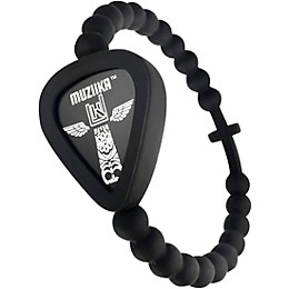 Pickbandz MUZiiKA Pick Holder Beaded Bracelet With Cross Medium Black