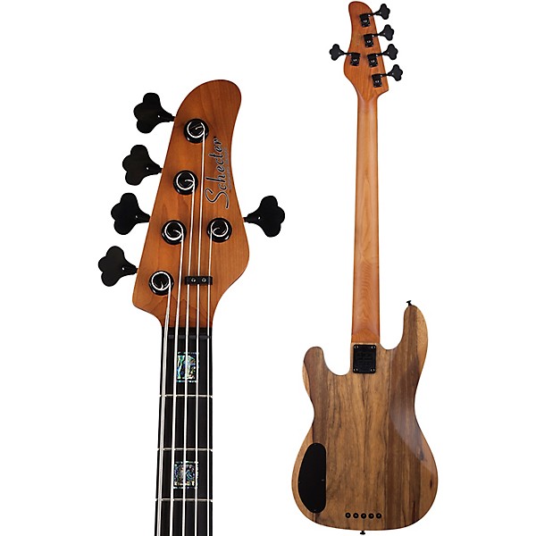 Schecter Guitar Research Model-T 5 Exotic 5-String Black Limba Electric Bass Satin Natural