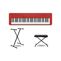 Casio Casiotone CT-S1 Keyboard With Stand and Bench Red