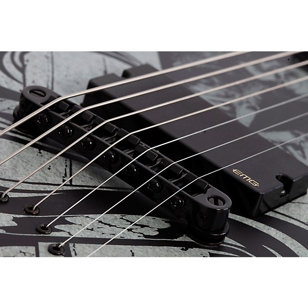 Schecter Guitar Research Chris Howorth V-7 Snake Cross Electric Guitar Satin Black