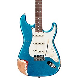 Fender Custom Shop Limited-Edition Texas Stratocaster Heavy Relic Electric Guitar Blue Flake/Candy Apple Red/Aged Olympic White