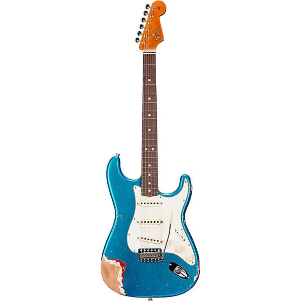 Fender Custom Shop Limited-Edition Texas Stratocaster Heavy Relic Electric Guitar Blue Flake/Candy Apple Red/Aged Olympic ...