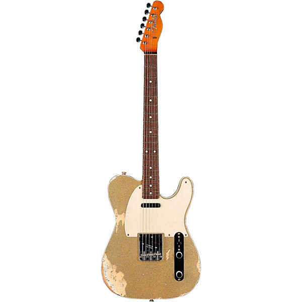 Fender Custom Shop Limited-Edition Texas Telecaster Heavy Relic Electric Guitar Gold Metal Flake/Aged Olympic White