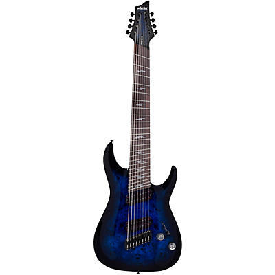 Schecter Guitar Research Omen Elite-8 Ms Electric Guitar See-Thru Blue Burst for sale