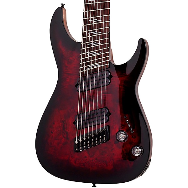 Schecter Guitar Research Omen Elite-8 MS Electric Guitar Black Cherry Burst