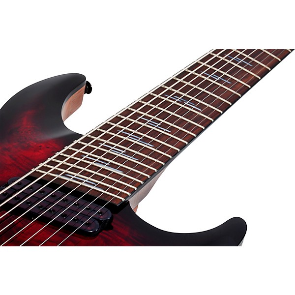 Schecter Guitar Research Omen Elite-8 MS Electric Guitar Black Cherry Burst