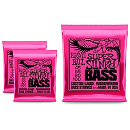 Ernie Ball 2834 Super Slinky Round Wound Bass Strings 3 Pack