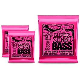 Ernie Ball 2834 Super Slinky Round Wound Bass Strings 3 Pack