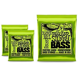 Ernie Ball 2832 Regular Slinky Round Wound Bass Strings 3 Pack