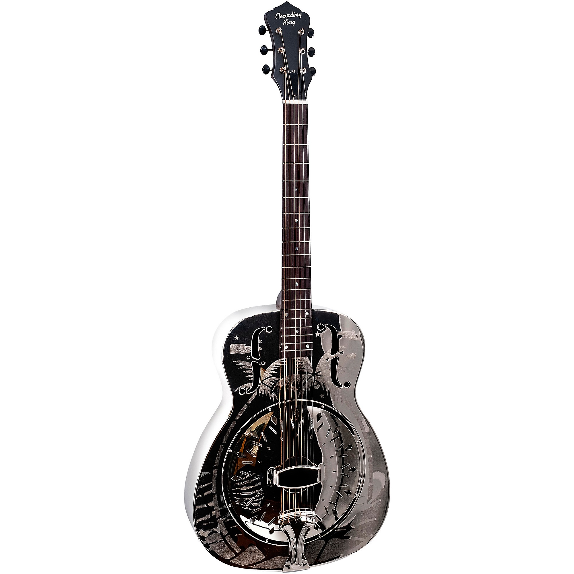 Recording King Style-O Hawaiian Metal Body Resonator Guitar Nickel