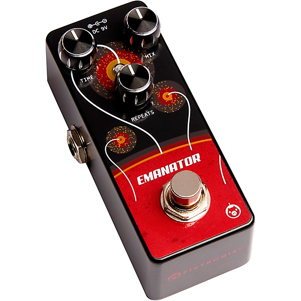 Open Box Pigtronix EMANATOR Delay Effects Pedal Level 1 Black and Red