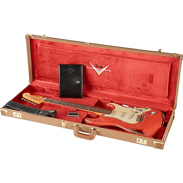 Fender Custom Shop Michael Landau Signature 1963 Stratocaster Relic Electric Guitar Fiesta Red over 3-Color Sunburst