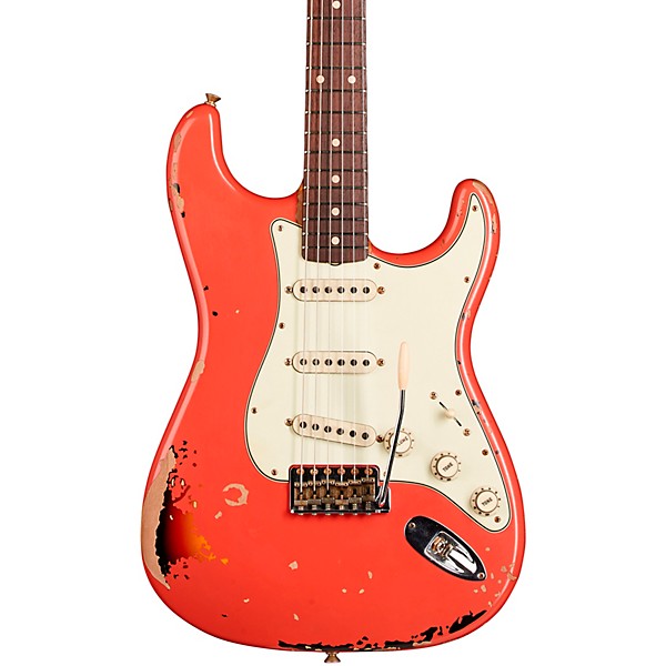 Fender Custom Shop Michael Landau Signature 1963 Stratocaster Relic Electric Guitar Fiesta Red over 3-Color Sunburst