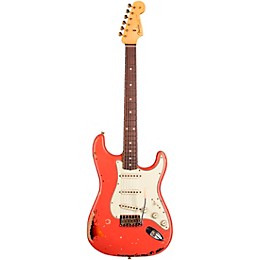 Fender Custom Shop Michael Landau Signature 1963 Stratocaster Relic Electric Guitar Fiesta Red over 3-Color Sunburst