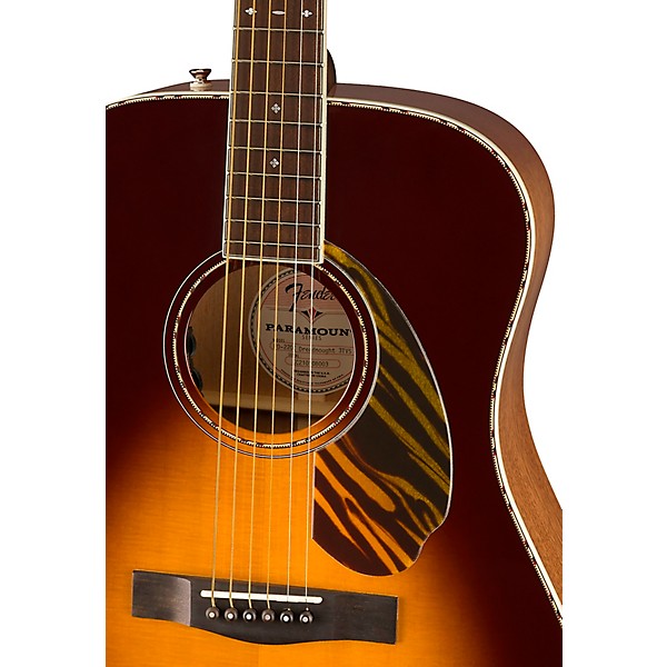 Fender Paramount PD-220E Dreadnought Acoustic-Electric Guitar 3-Color Vintage Sunburst