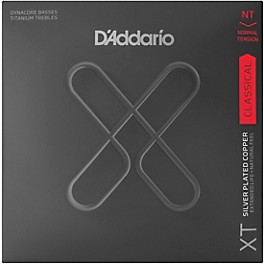 D'Addario XT Silver-Plated Copper Dynacore Titanium Classical Guitar Strings, Normal Tension, Light, 28-44w