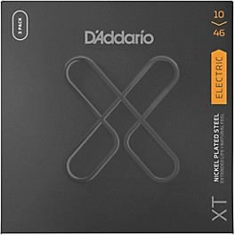 D'Addario XT Nickel Plated Steel Electric Guitar Strings, 10-46, Light 3-Pack