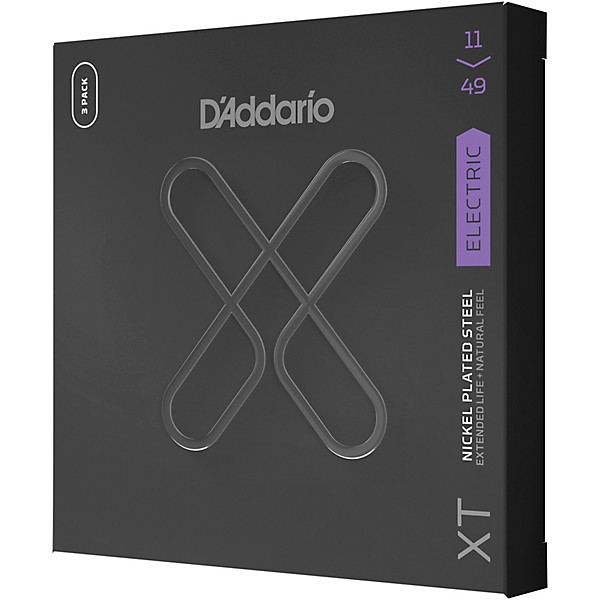 D'Addario XT Nickel-Plated Electric Guitar Strings 11-49, Medium 3-Pack