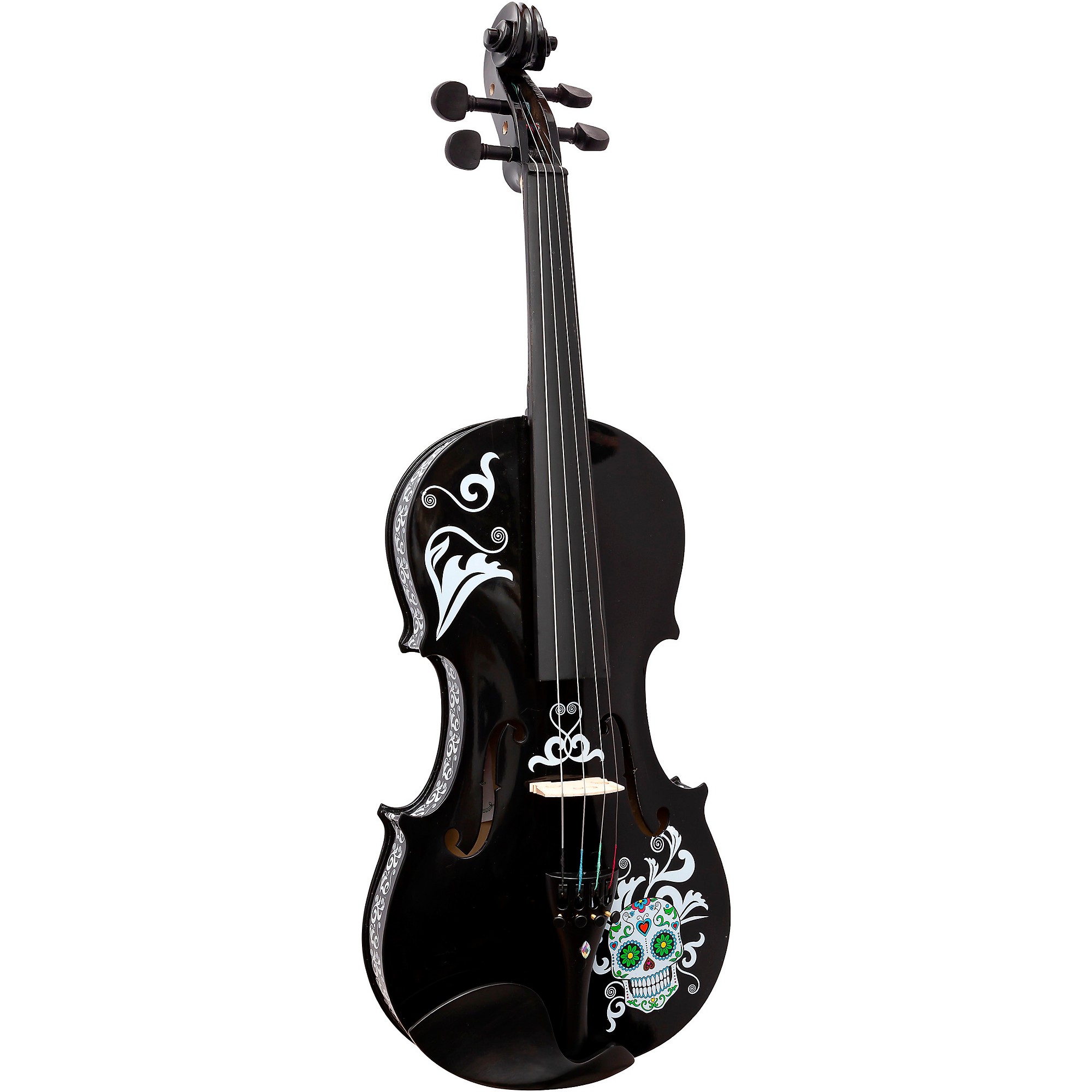 Rozanna's Violins Mariachi Black Sugar Skull Series Violin Outfit