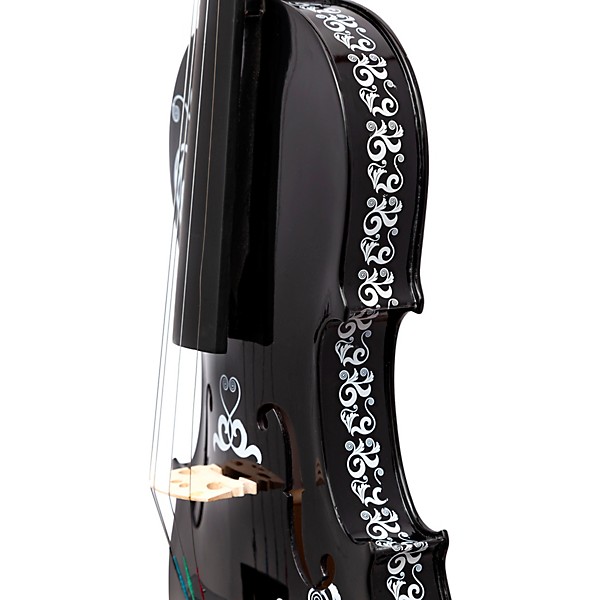 Rozanna's Violins Mariachi Black Sugar Skull Series Violin Outfit 3/4