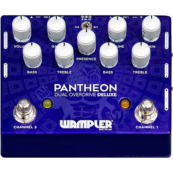 Wampler Pantheon Deluxe Dual Overdrive Effects Pedal Blue