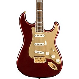 Squier 40th Anniversary Stratocaster Gold Edition Electric Guitar Ruby Red Metallic