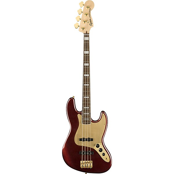 Squier 40th Anniversary Jazz Bass Gold Edition Ruby Red