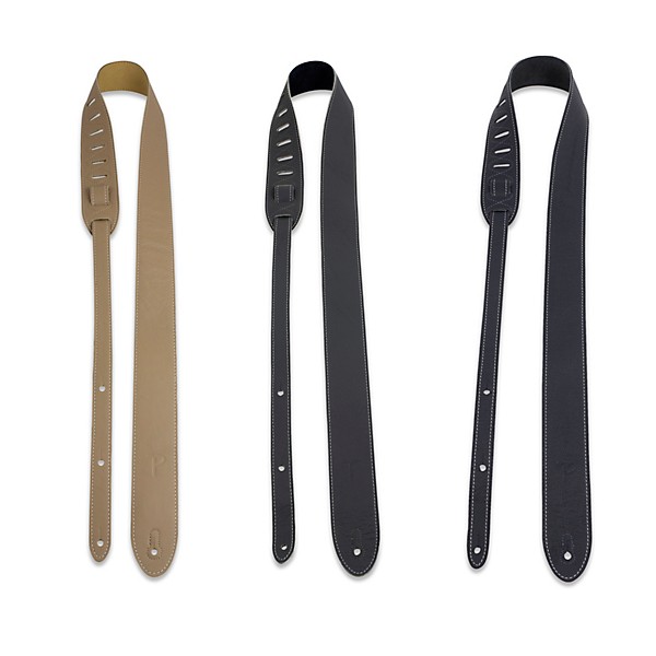Perri's Leather Guitar Strap 3 Pack in Gray, Navy Blue and Dark Tan