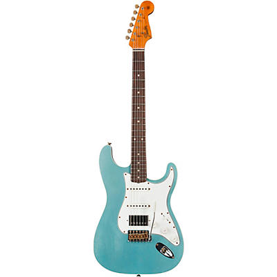 Fender Custom Shop Limited-Edition Double-Bound Hss Stratocaster Journeyman Relic Electric Guitar Aged Firemist Silver for sale