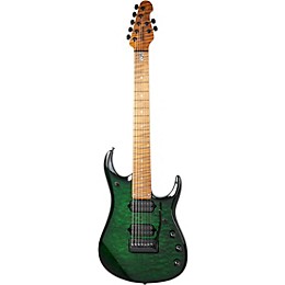 Ernie Ball Music Man JP15 7-String Suplex Electric Guitar Green Tiger Eye Quilt