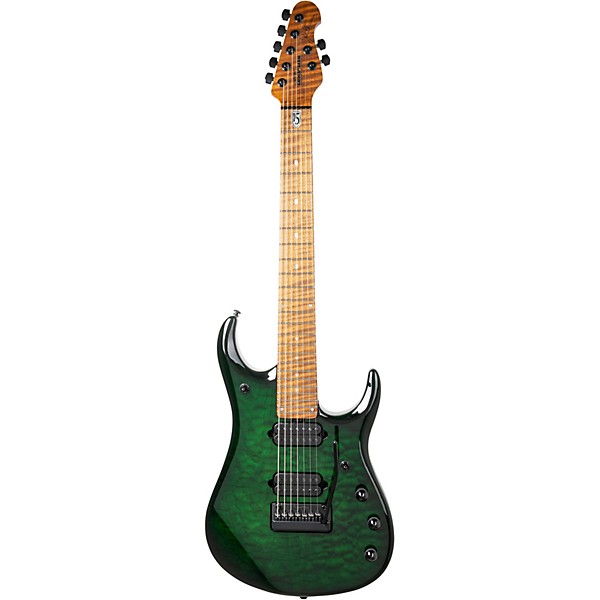 Ernie Ball Music Man JP15 7-String Suplex Electric Guitar Green Tiger Eye Quilt